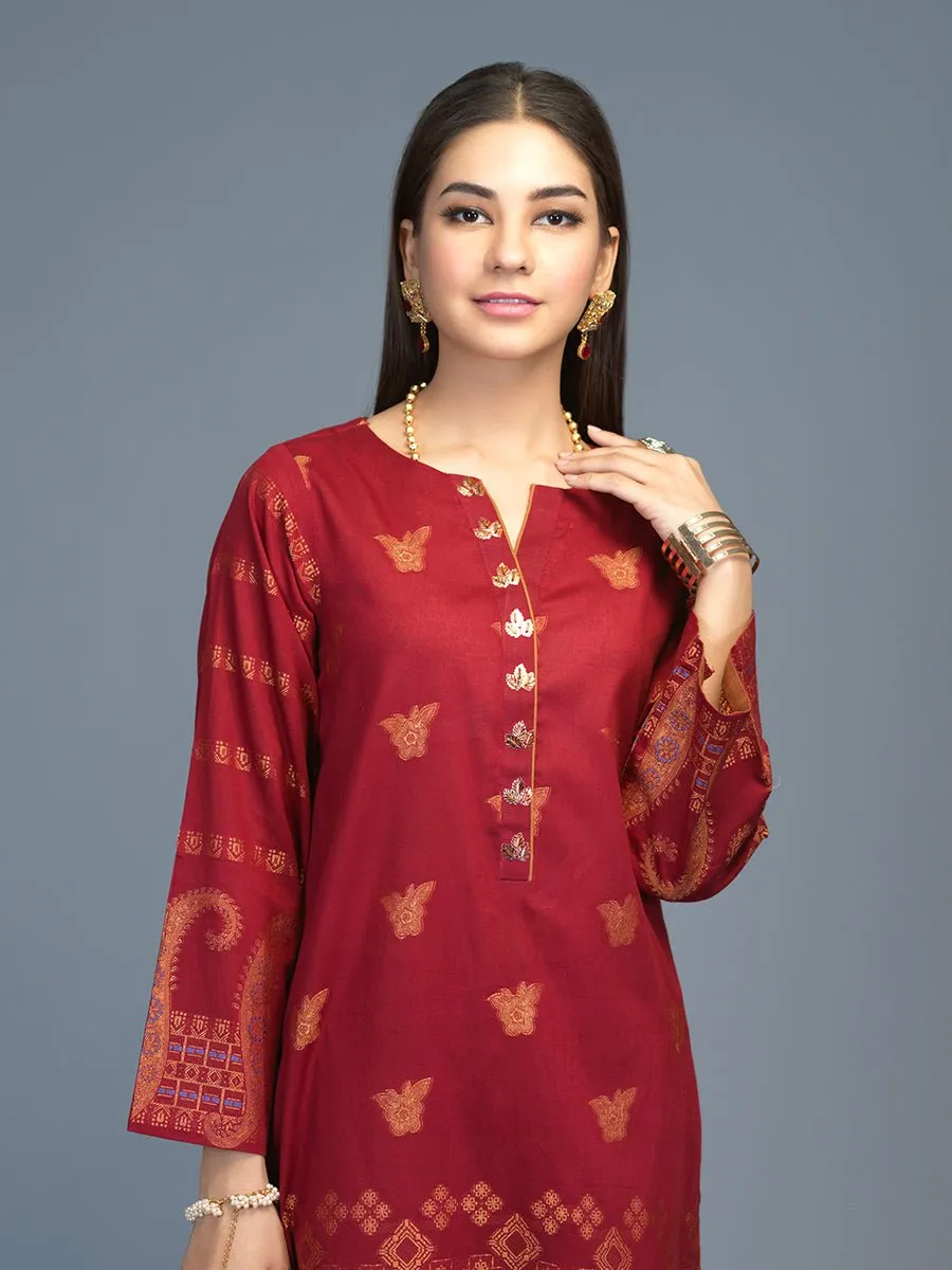 1pc Stitched Lawn Jacquard Shirt- Casual Pret (CP-00034)