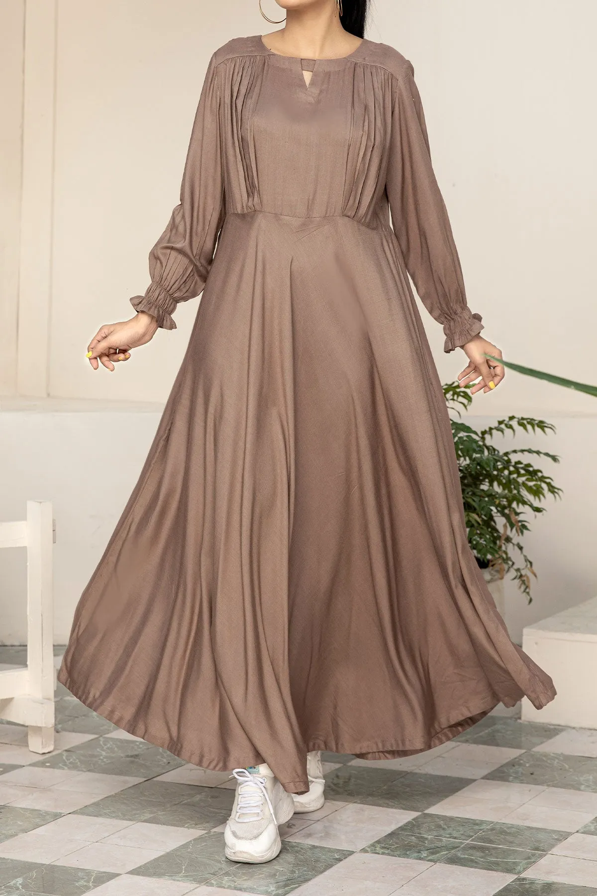 1PIECE LINEN KURTA | LELK-24 Light Brown