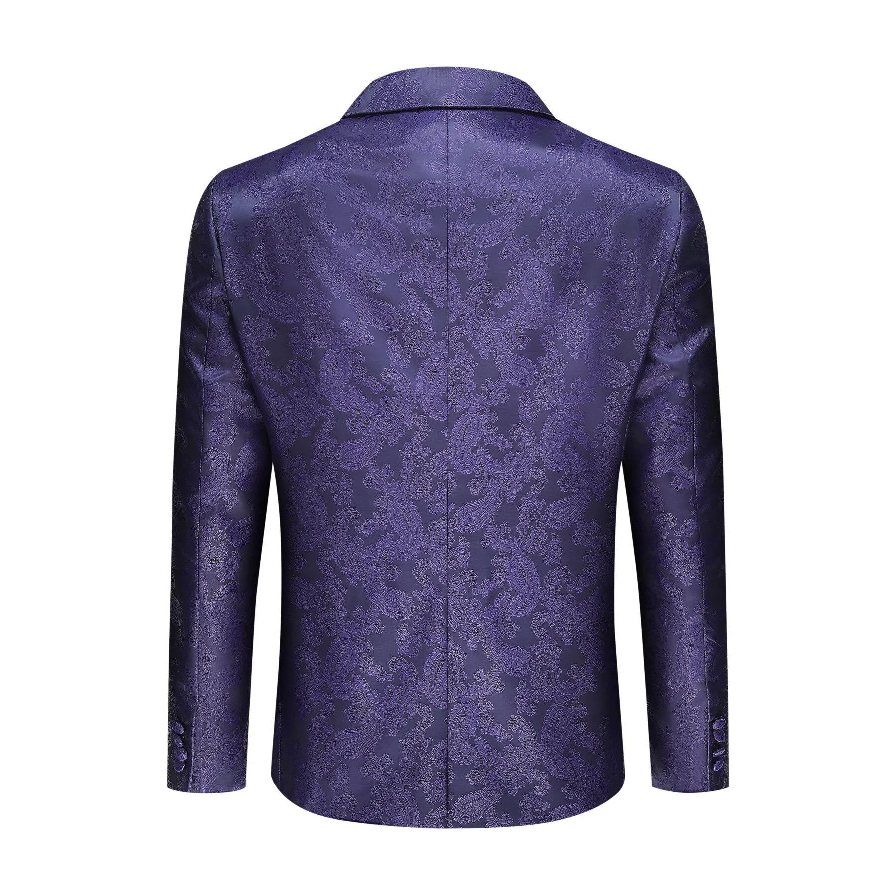 2-Piece Slim Fit Paisley Fashion Suit Purple