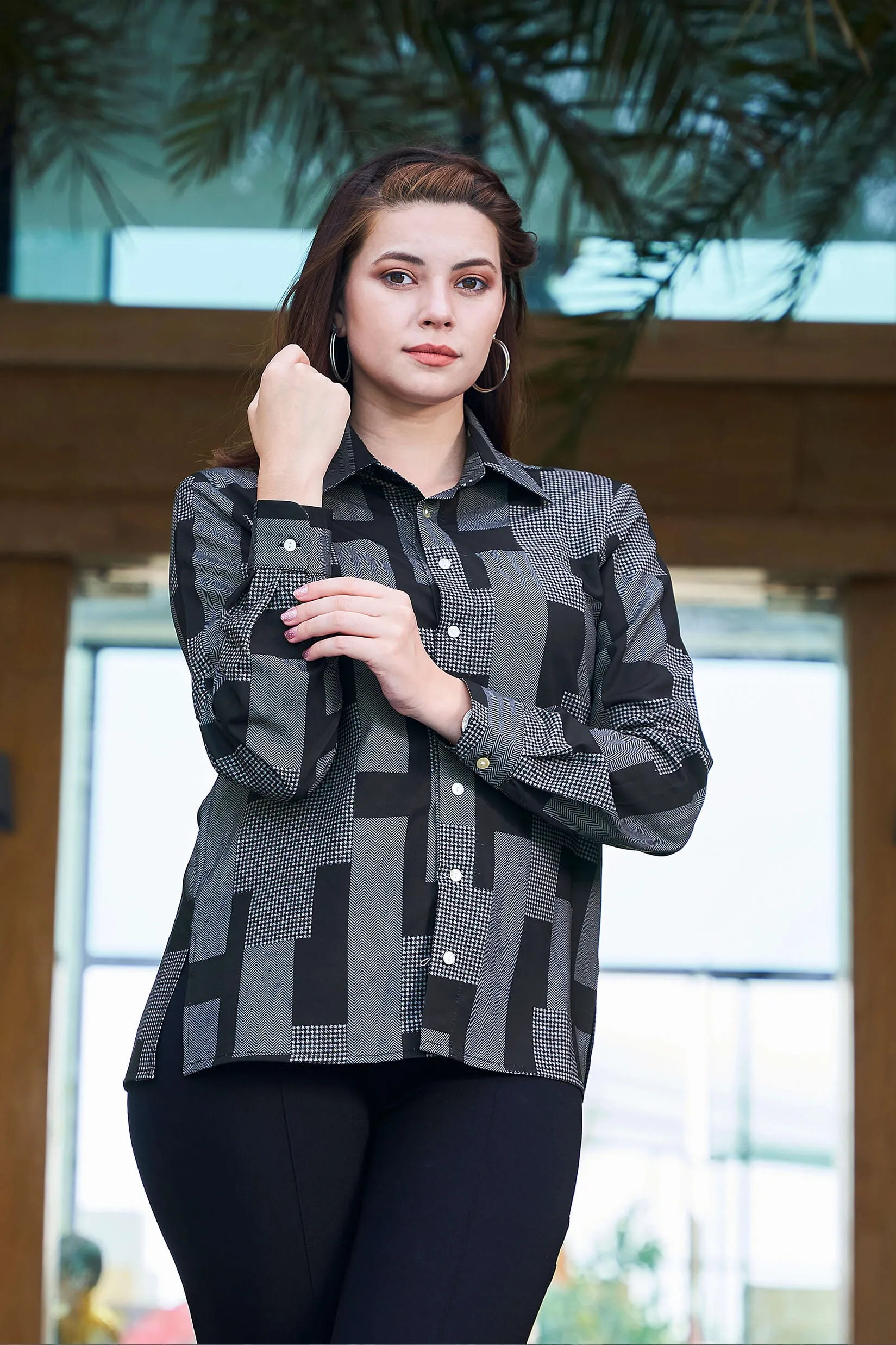 Abstract Regular Fit Casual Shirt