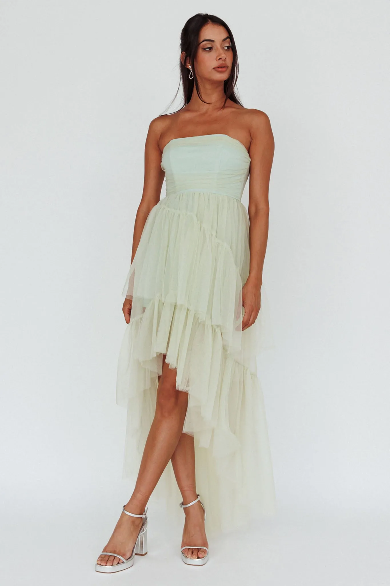 Always & Forever High-Low Midi Dress Sage