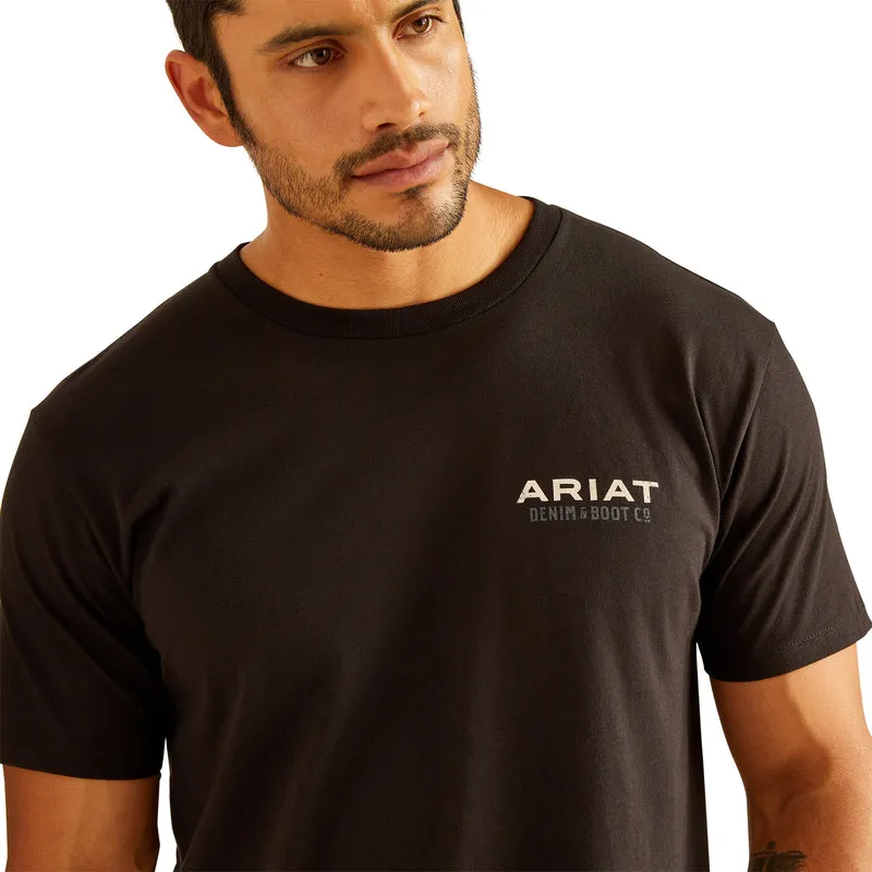 'Ariat' Men's Ariat 'Paisley Shield' T-Shirt - Black