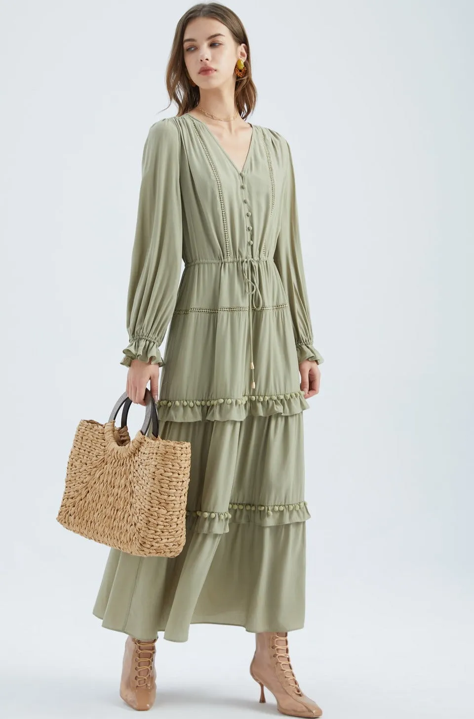 Astrid Maxi Dress - Sage Green