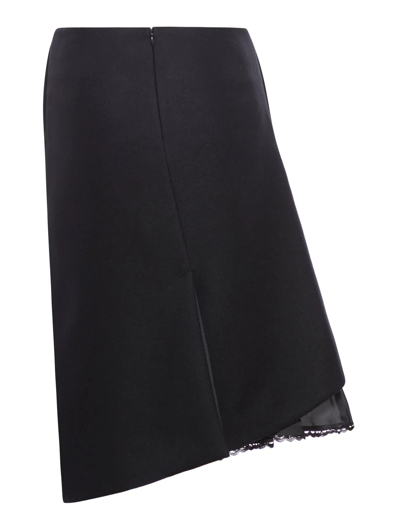 asymmetric wool skirt