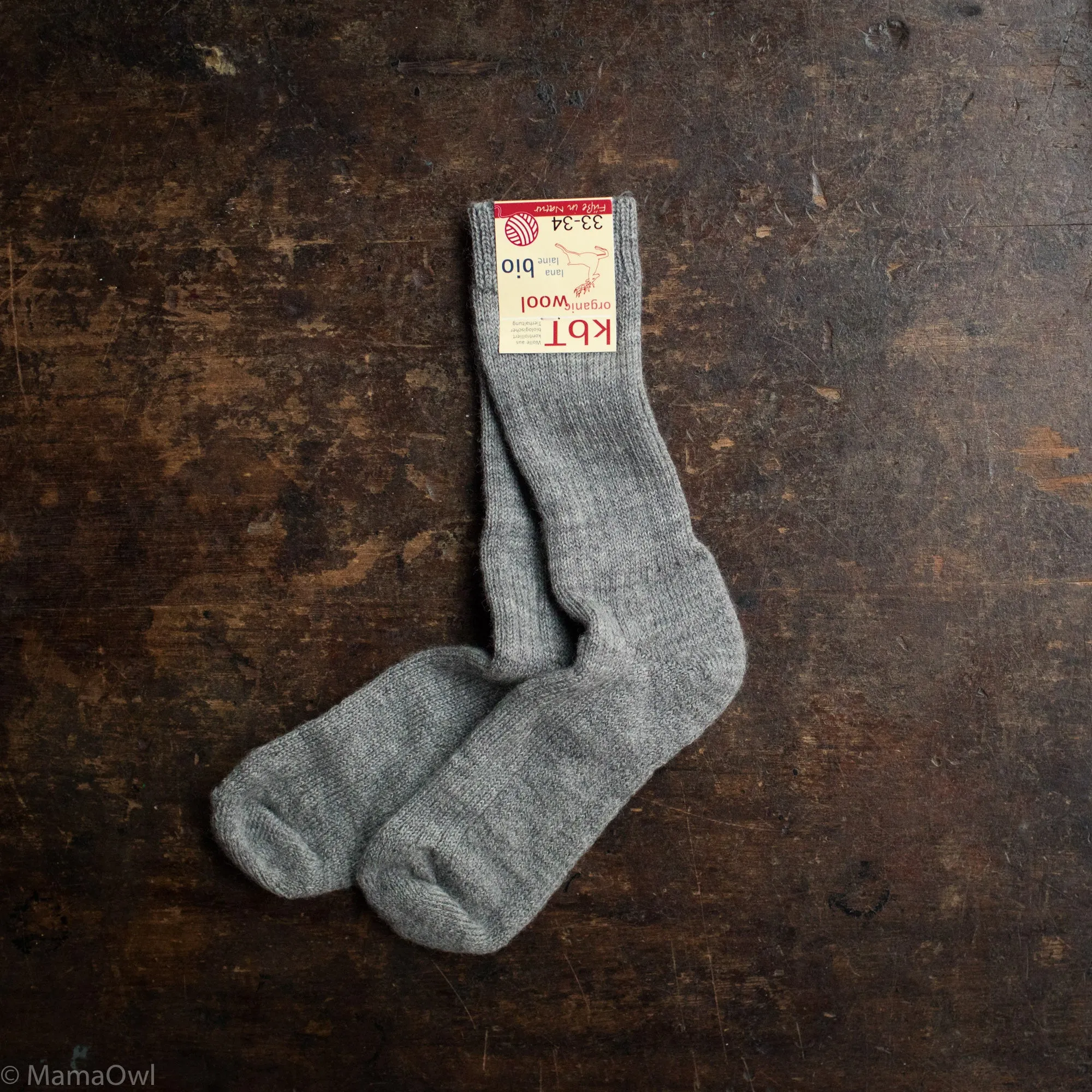 Baby & Kids Wool Rib Reinforced Boot Socks - Grey Melange