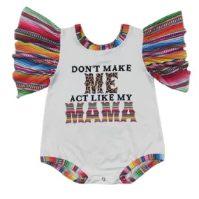 Baby Girl Western Baby Romper - Leopard Serape Mama Print