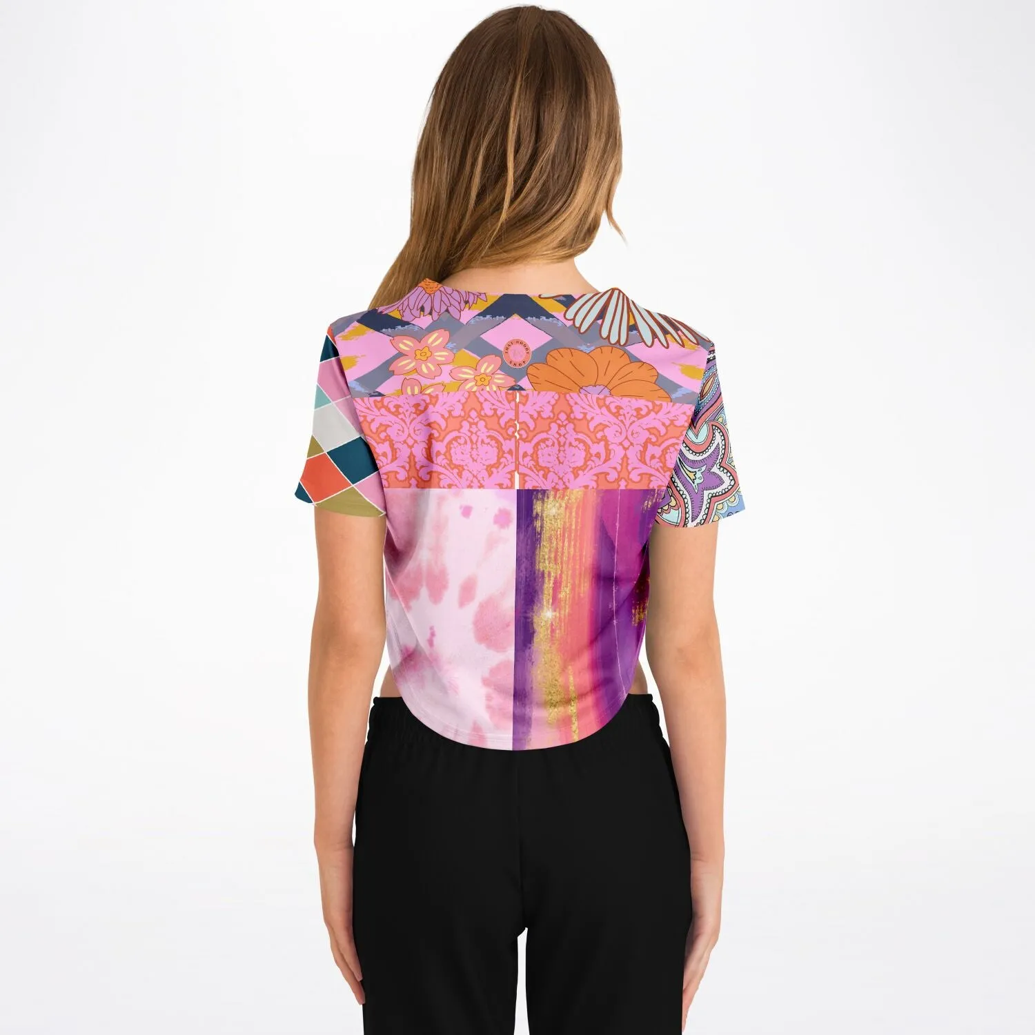 Bahama Mama Patchwork Cropped Button Front Jersey