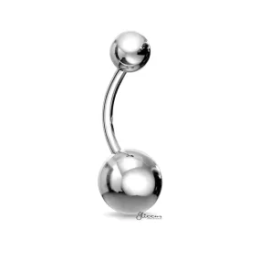 Basic 316L Surgical Steel Belly Button Navel Ring - Silver