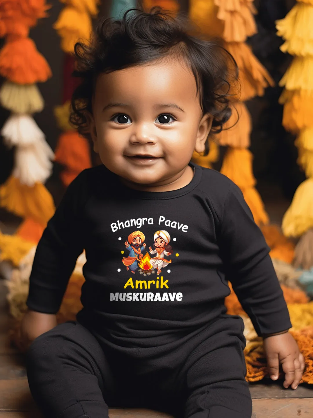 Bhangra Paave Custom Name Baby Romper | Onesies w/ Custom Name