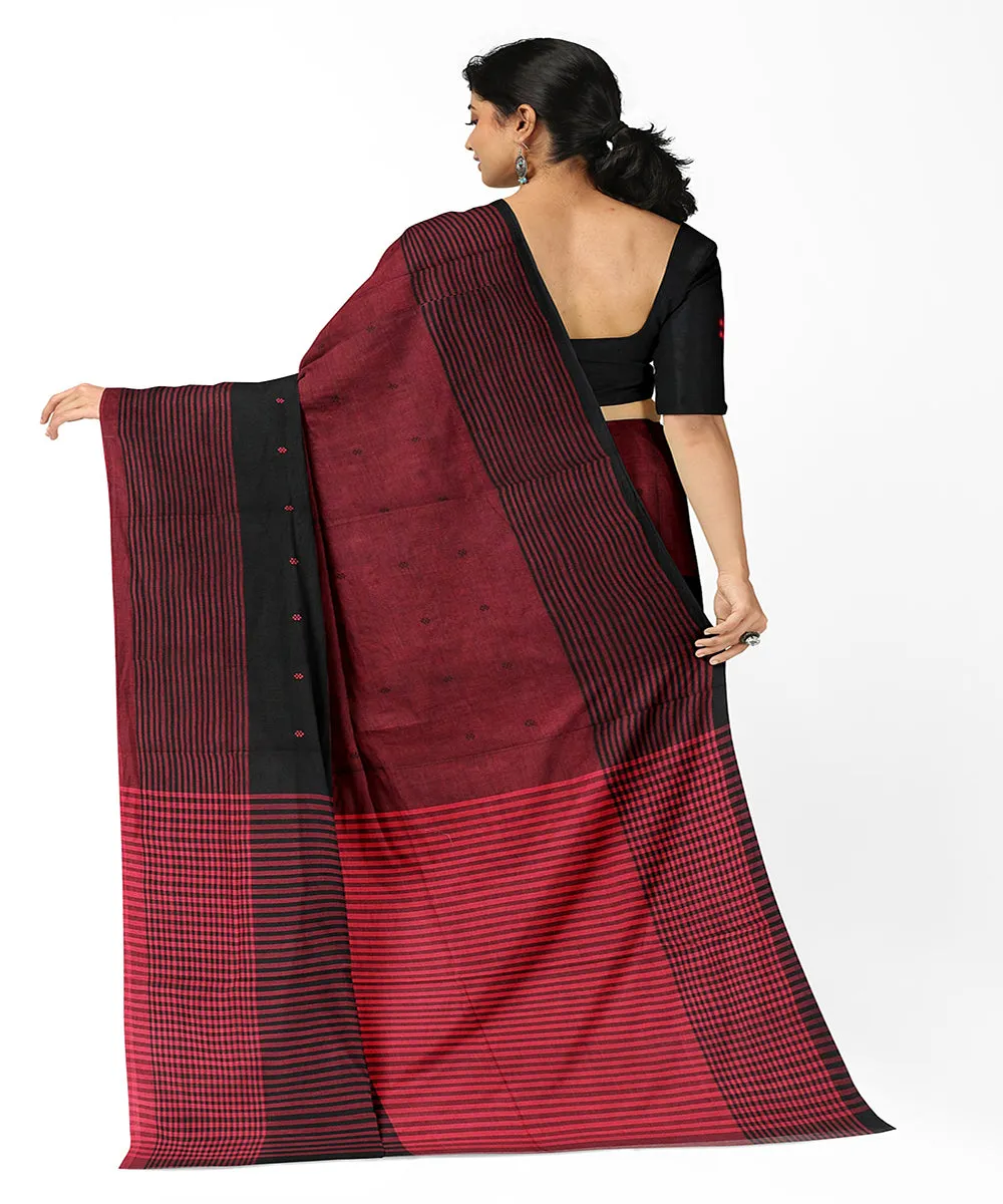 Black red butta handwoven rajahmundry cotton saree