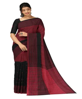 Black red butta handwoven rajahmundry cotton saree