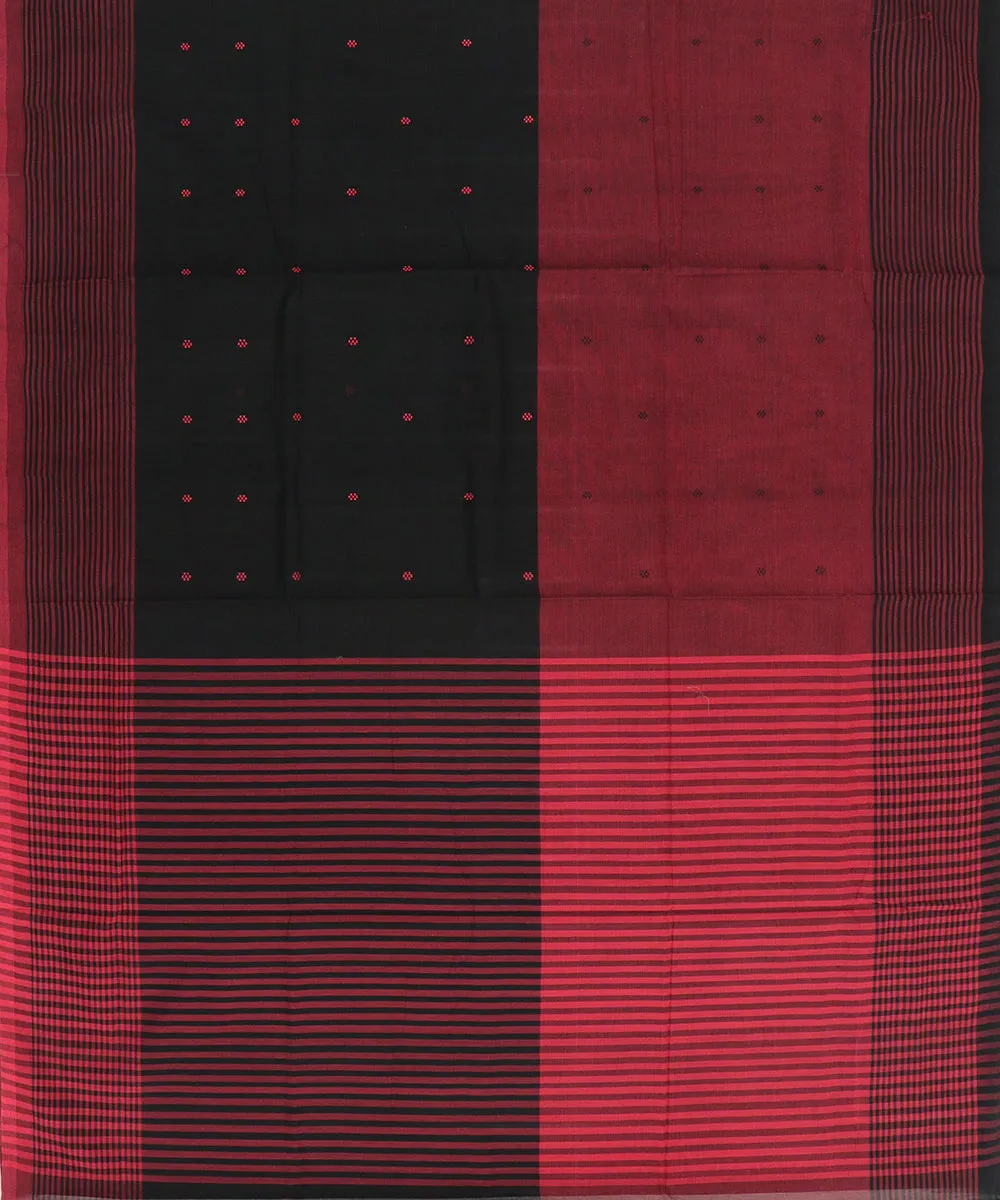 Black red butta handwoven rajahmundry cotton saree