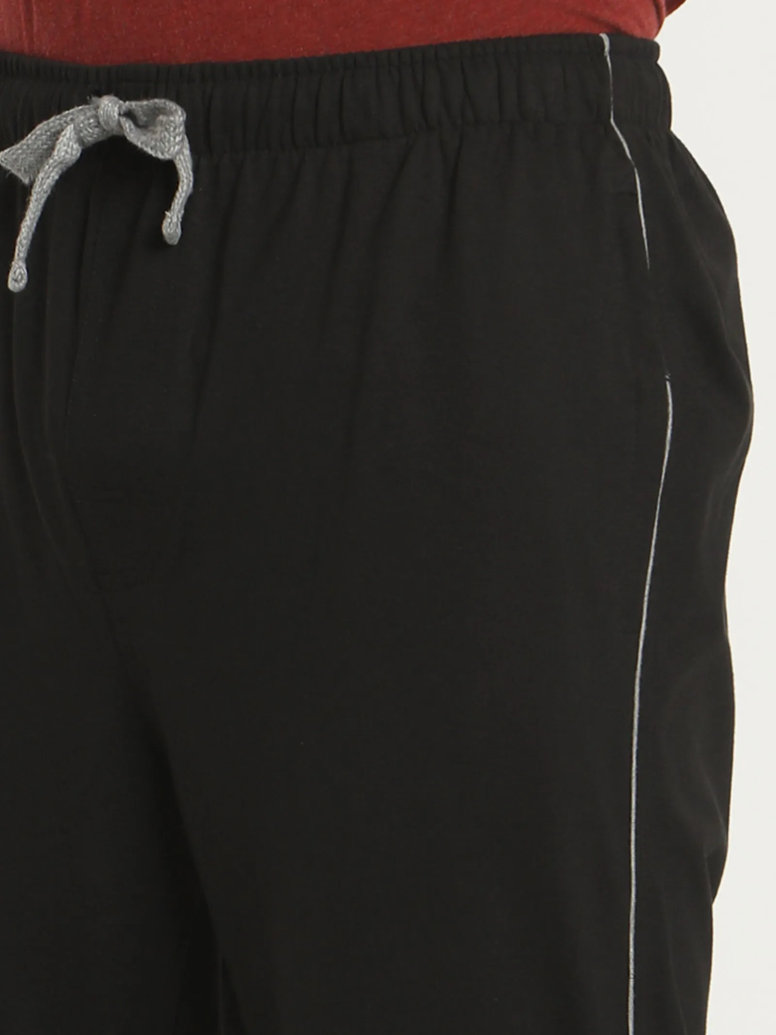 Black Solid Track Pant