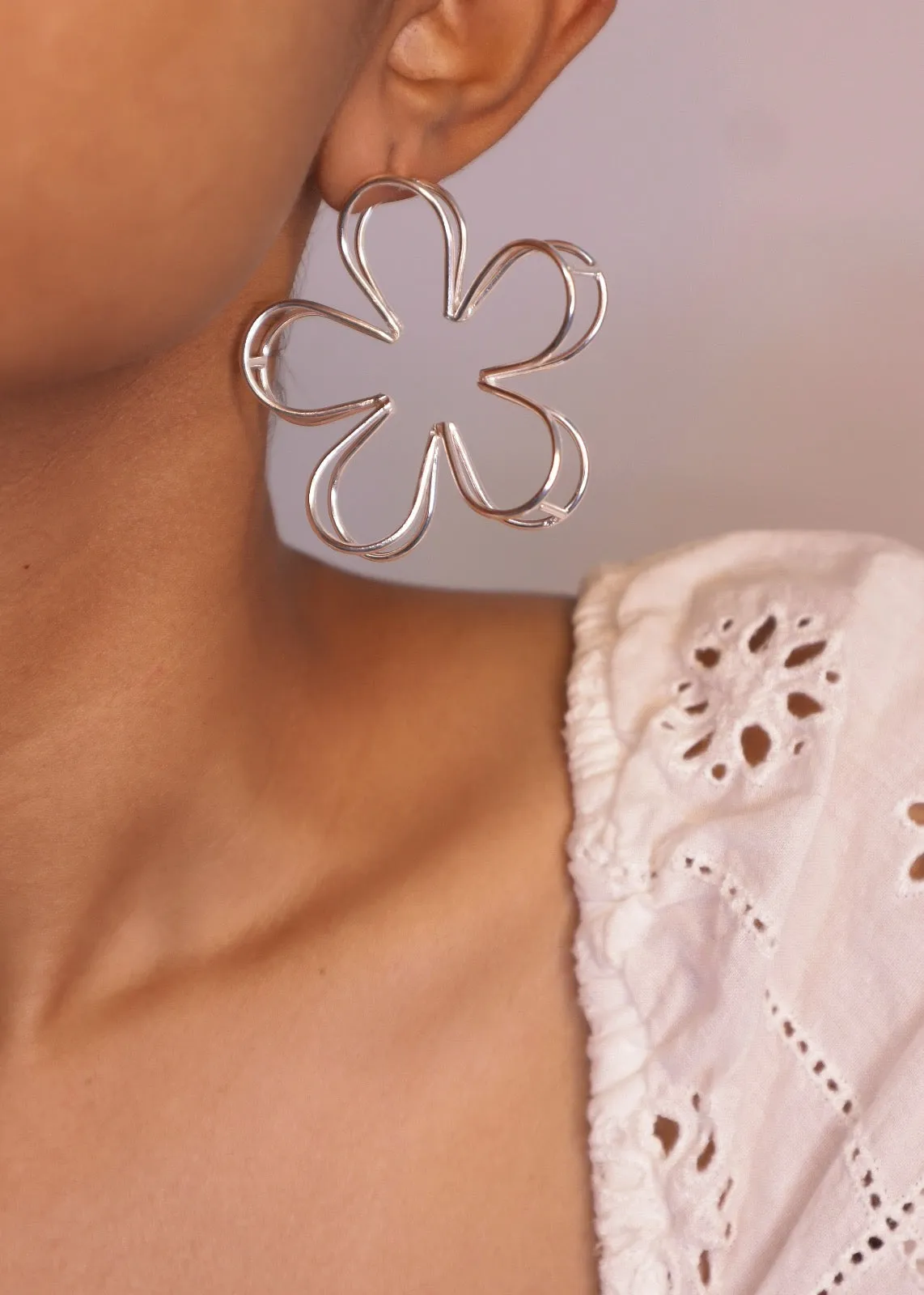 Brass - Flower Hoops