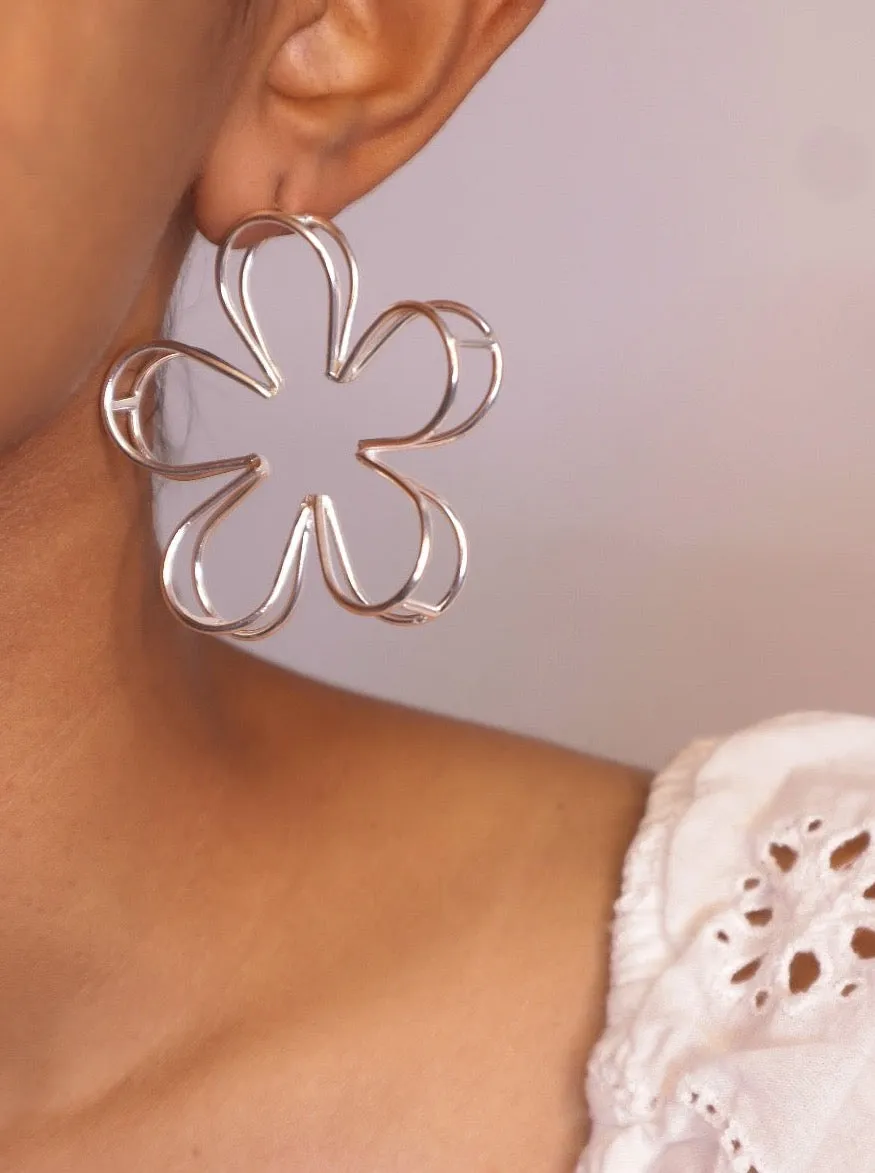 Brass - Flower Hoops