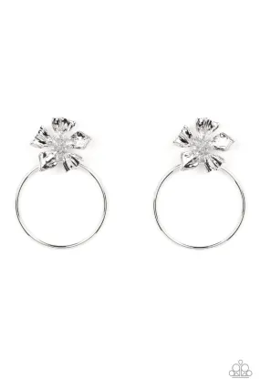 Buttercup Bliss Silver Flower Post Earrings - Paparazzi Accessories