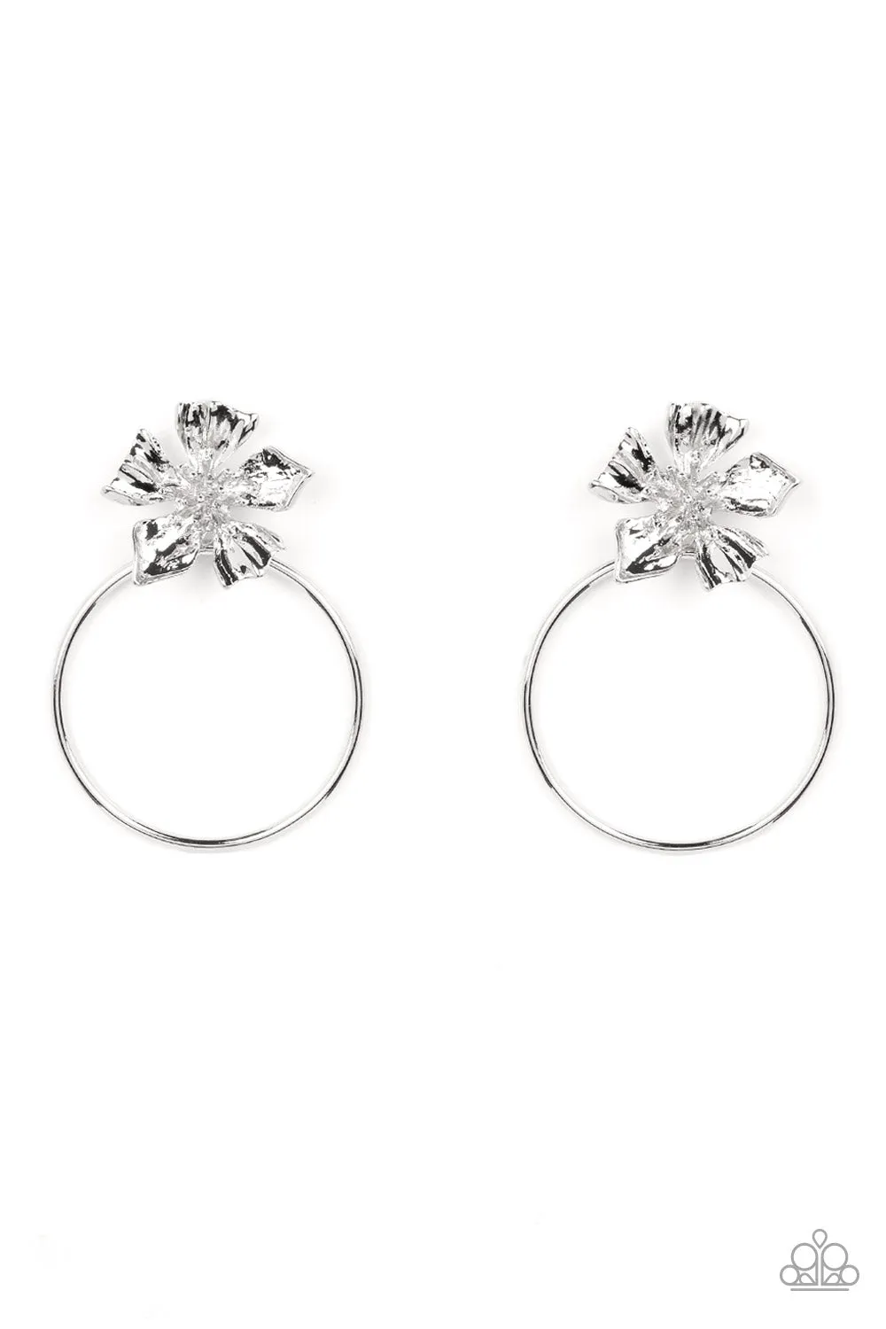 Buttercup Bliss Silver Flower Post Earrings - Paparazzi Accessories