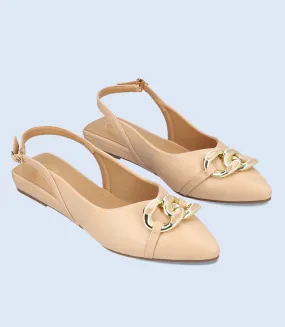 BW8154-BEIGE-Women Casual Sling Backs