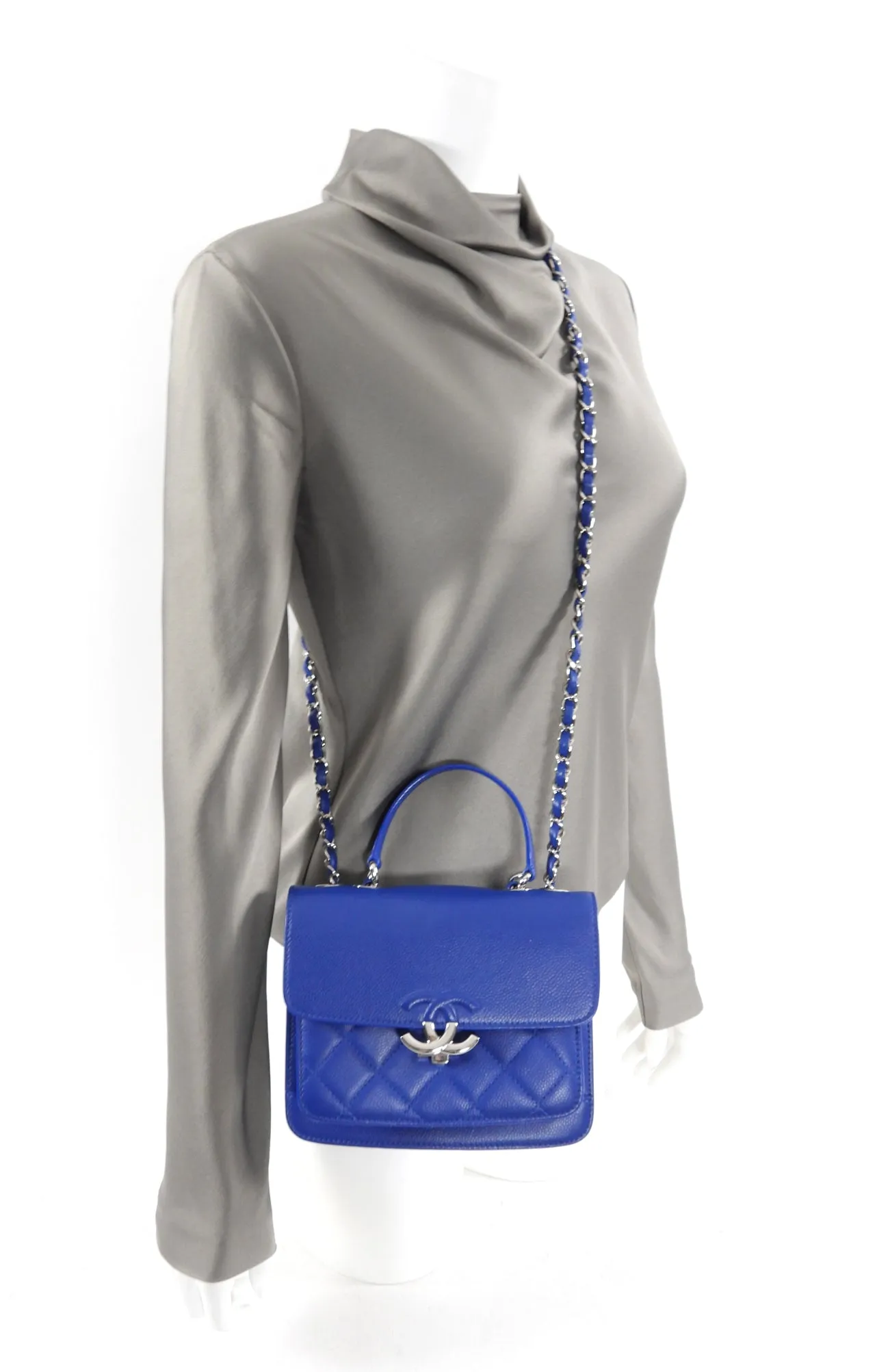 Chanel Cobalt Blue Small CC Box Chain Flap Bag