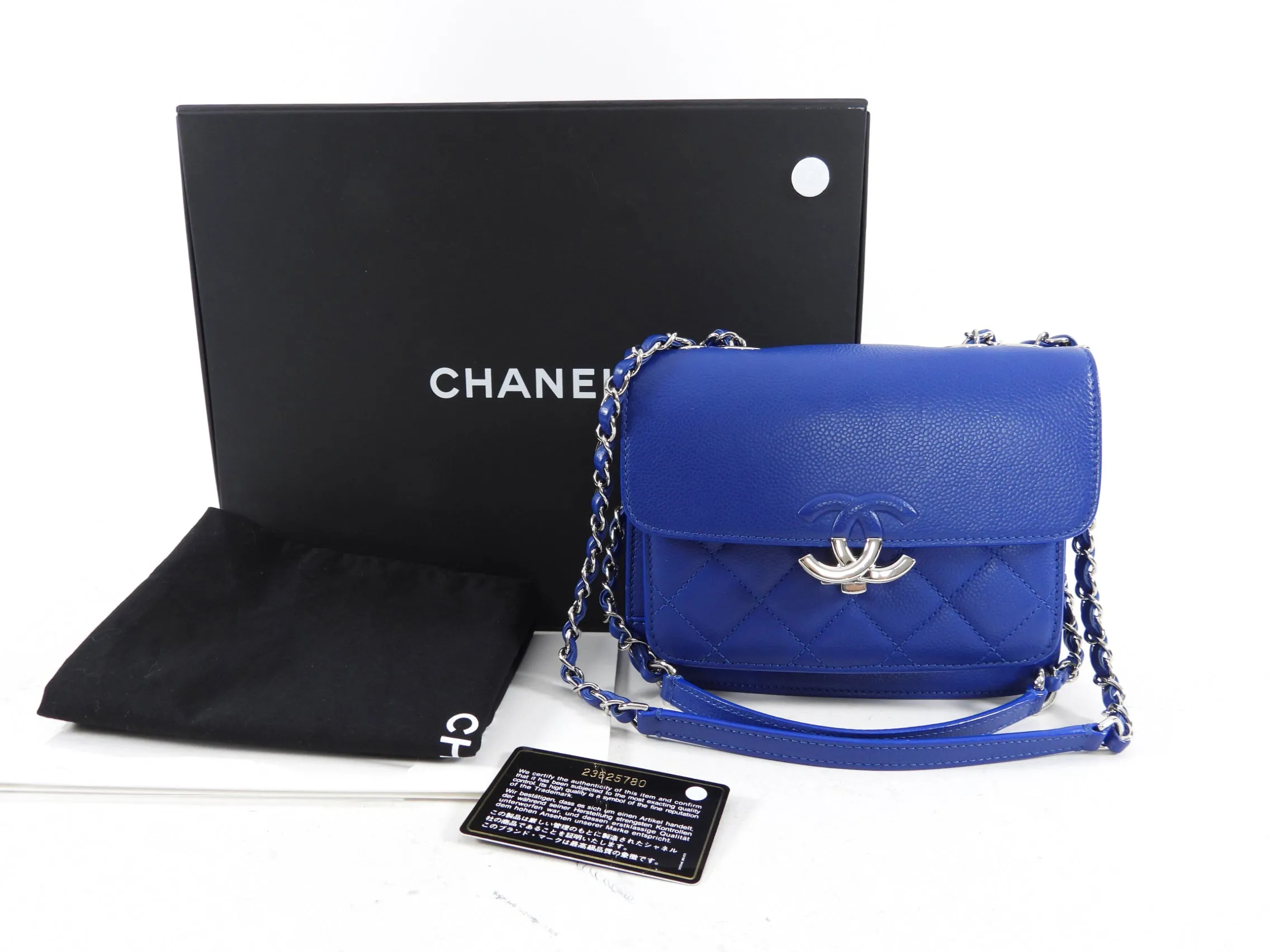 Chanel Cobalt Blue Small CC Box Chain Flap Bag