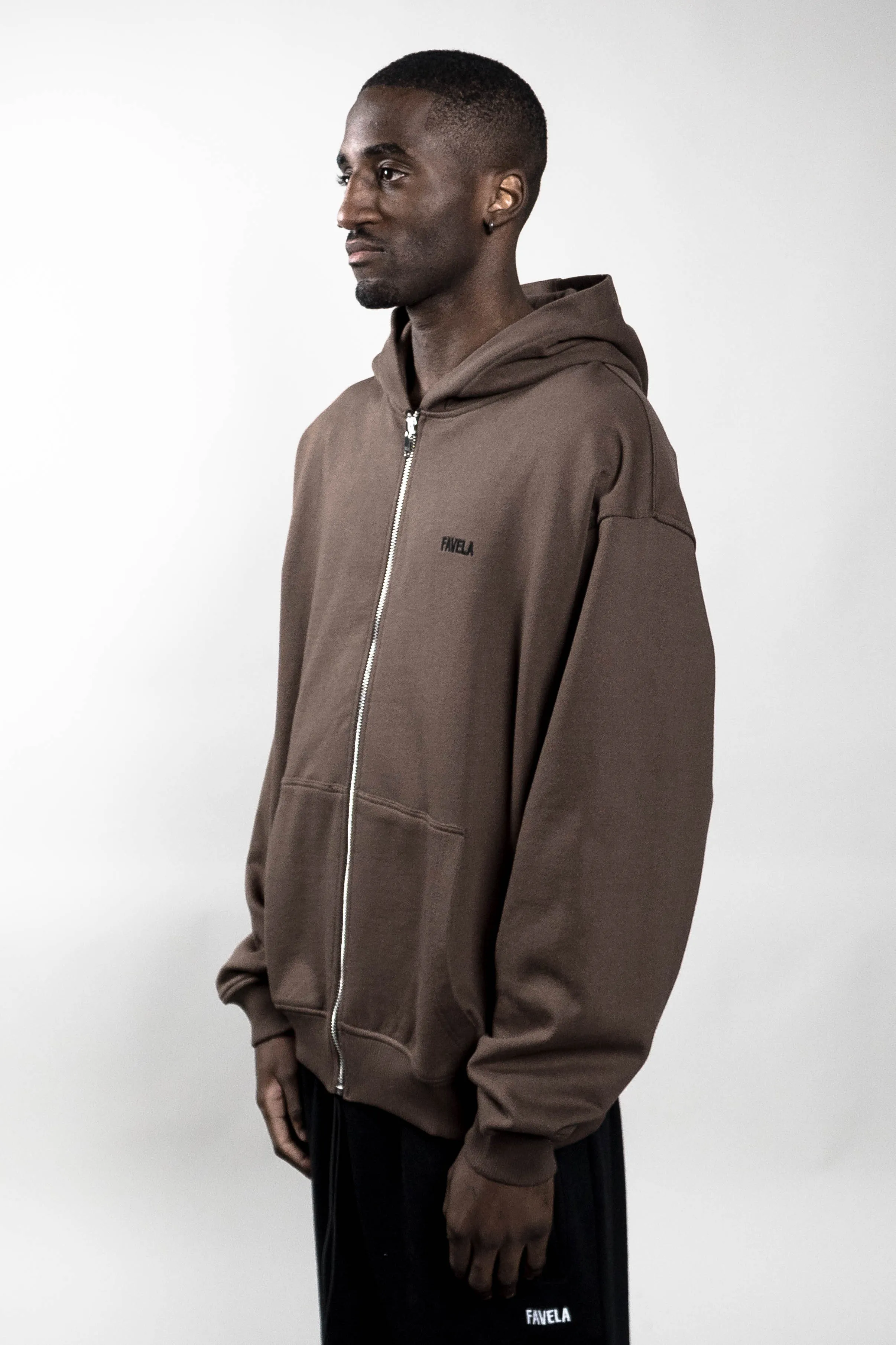 CHOCOLATE FRONTZIP HOODIE