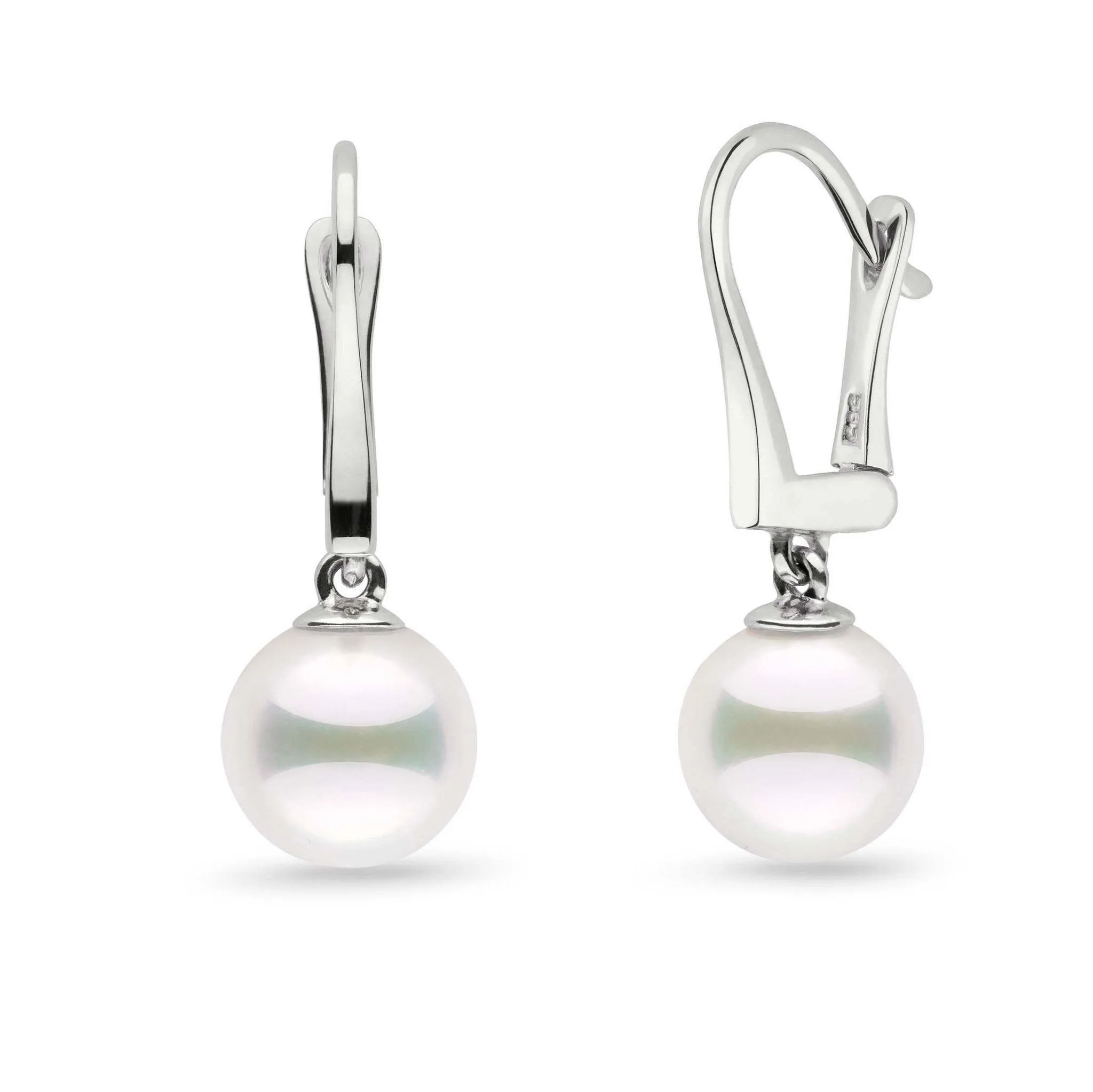 Classic Collection White Akoya 8.5-9.0 mm Pearl Dangle Earrings