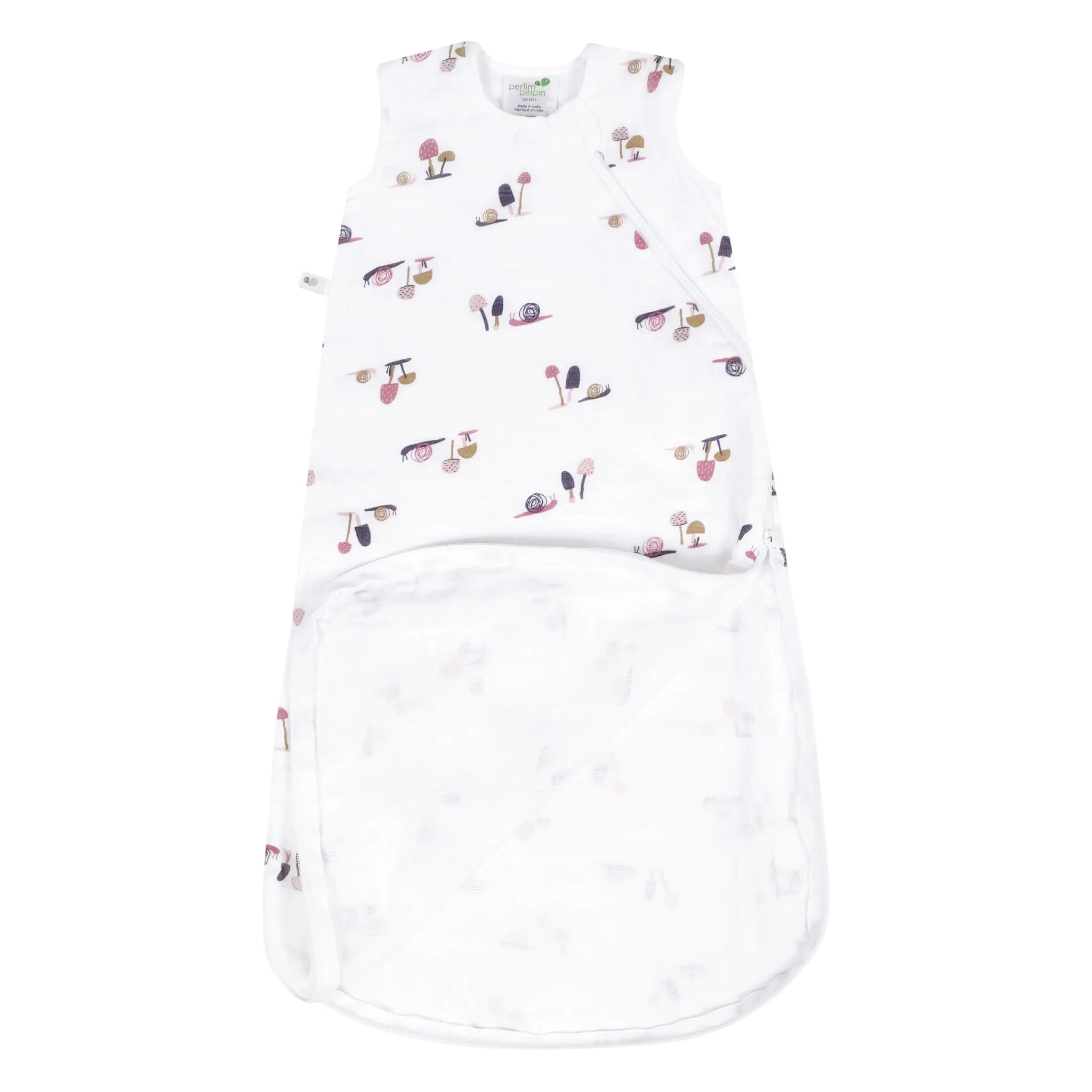 Cotton muslin sleep sack - Snails (0.7 tog)