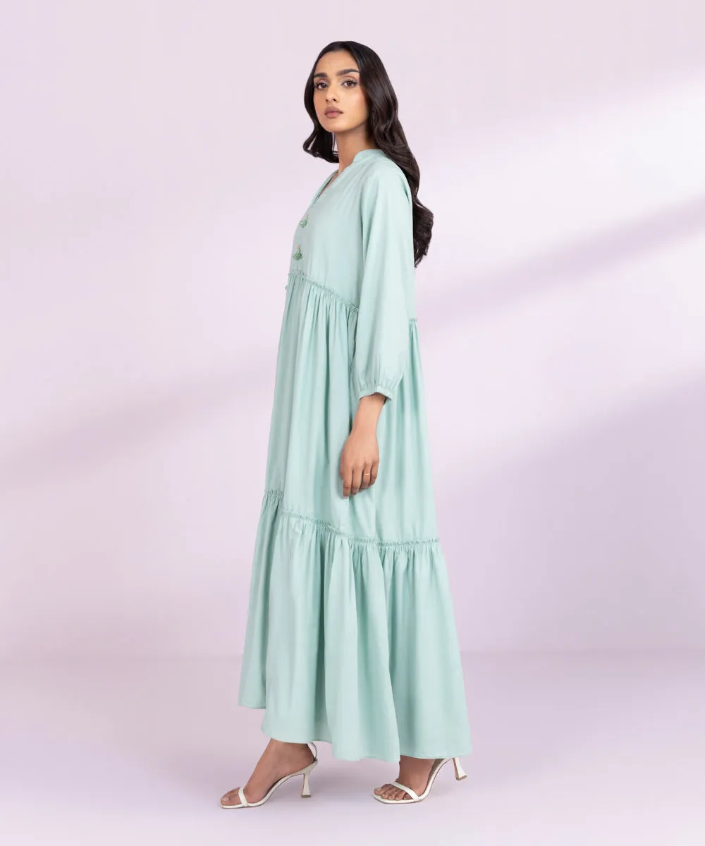 Cotton Viscose Tier Dress