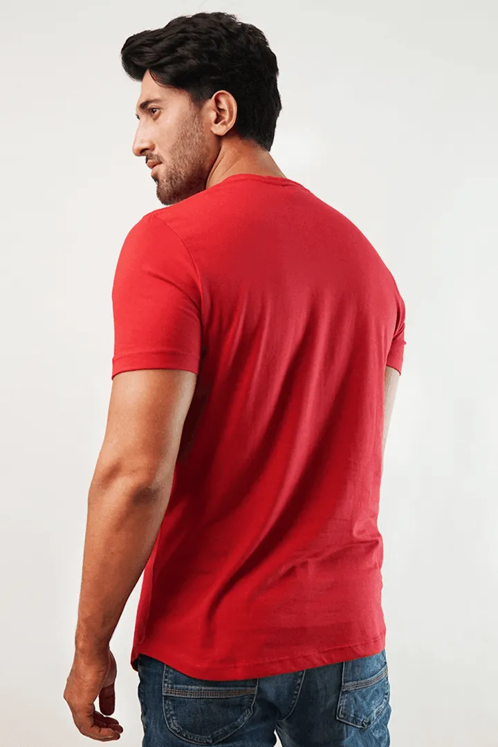 Crimson Short Sleeve Henley T-Shirt