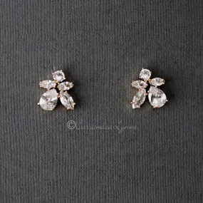 CZ Cluster Bridal Earrings