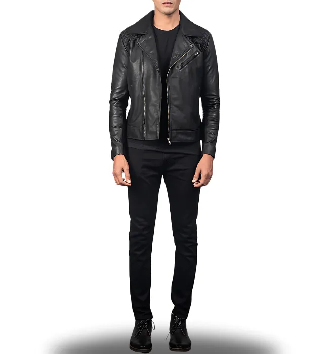 Danny Quilted Brown Leather Biker Jacket