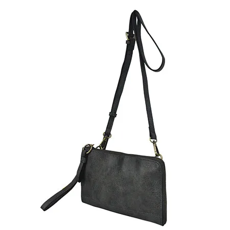 Dark Gray Faux Leather NGIL Crossbody/Wristlet