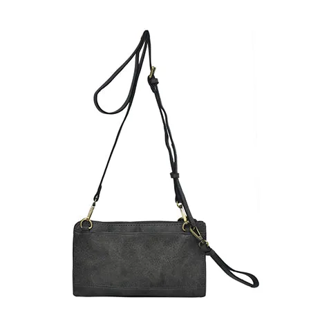 Dark Gray Faux Leather NGIL Crossbody/Wristlet