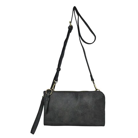 Dark Gray Faux Leather NGIL Crossbody/Wristlet