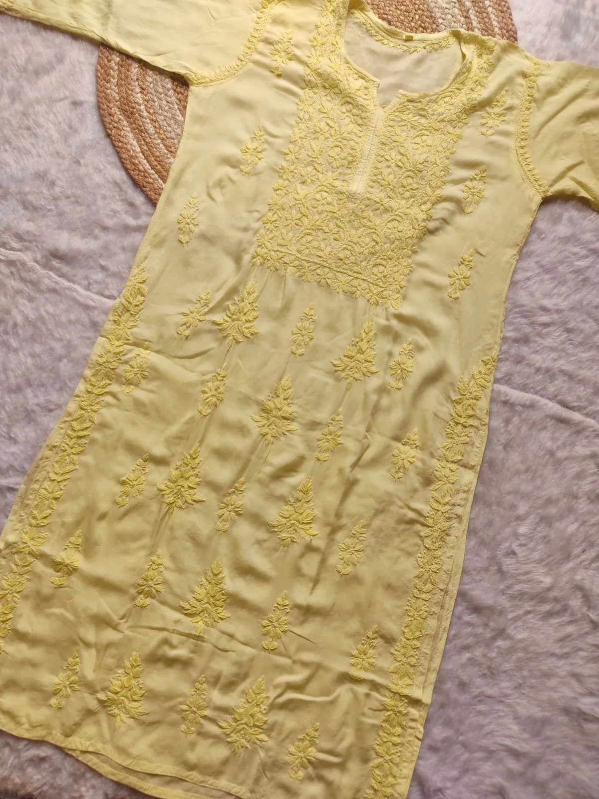 Diva Dyed Chikankari Long Kurta