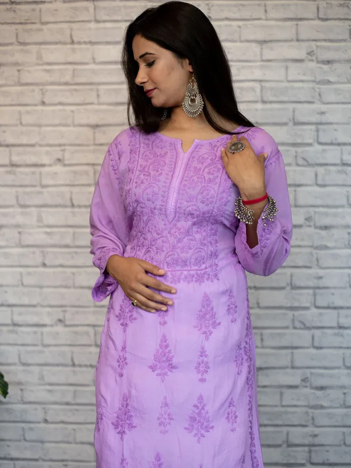 Diva Dyed Chikankari Long Kurta