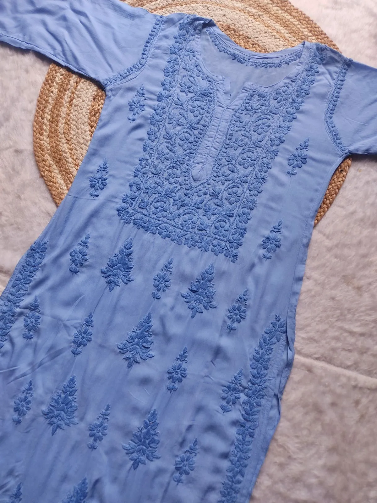 Diva Dyed Chikankari Long Kurta