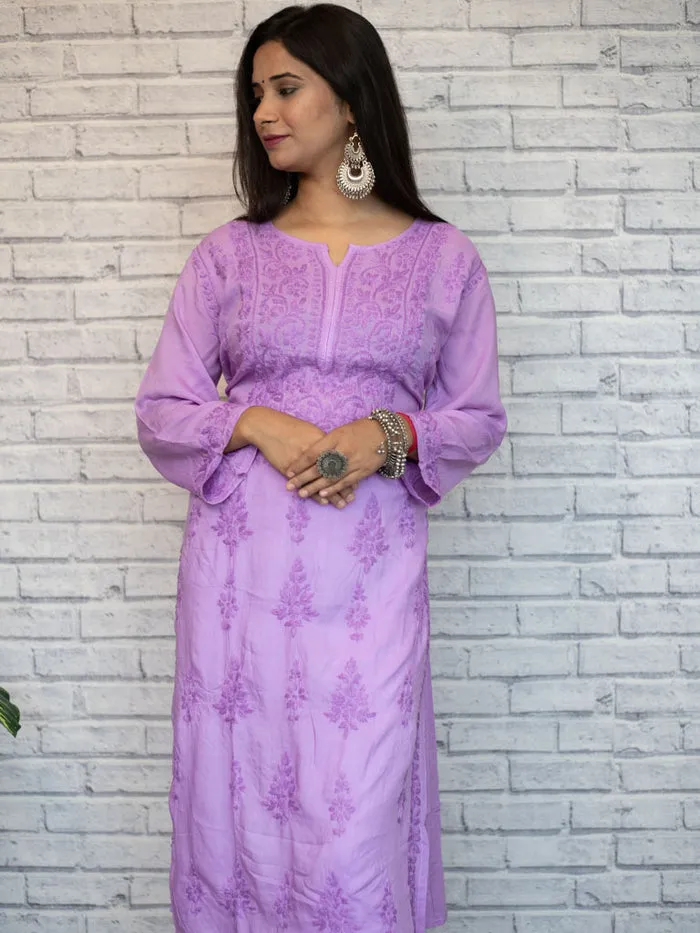 Diva Dyed Chikankari Long Kurta