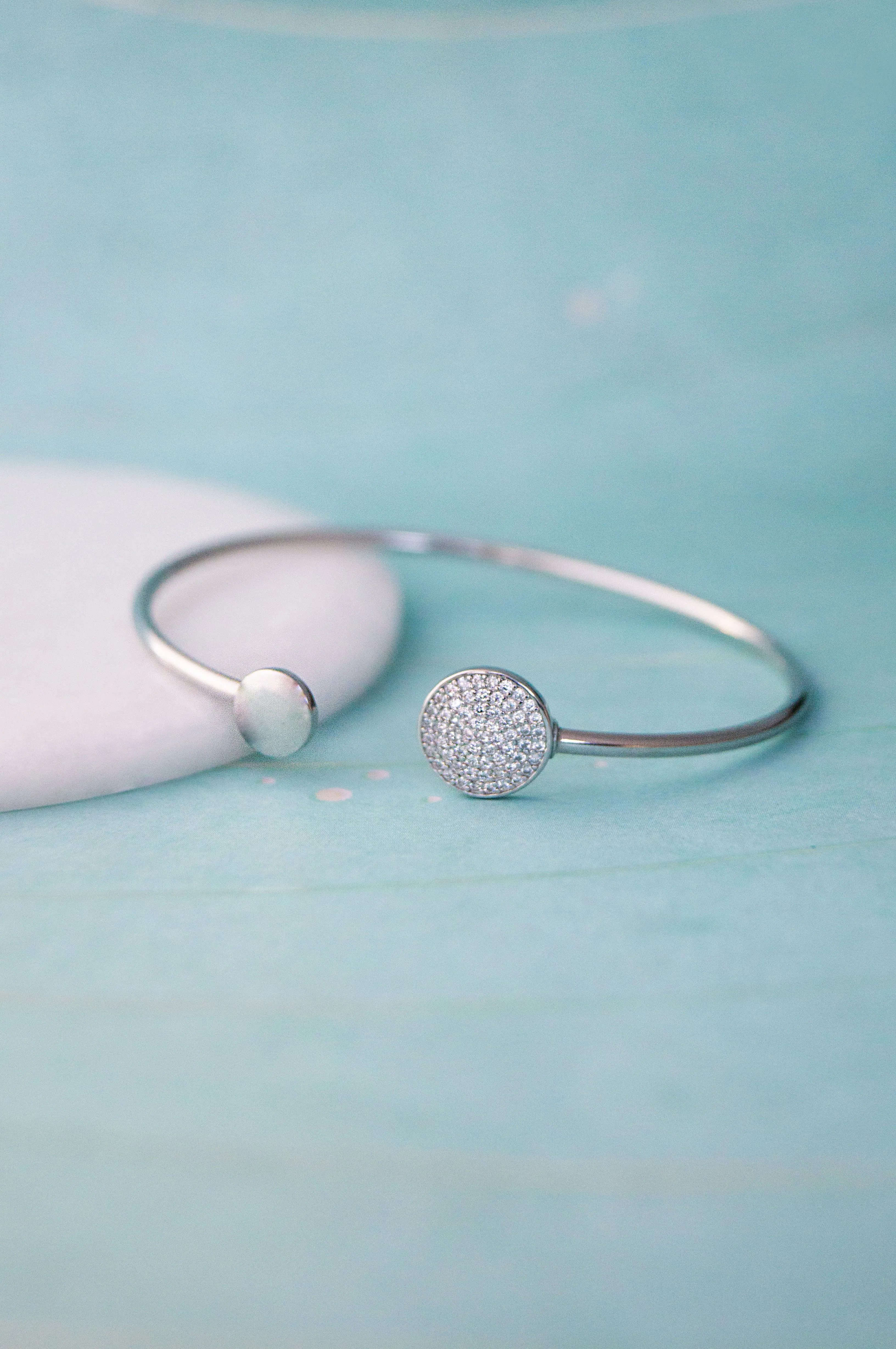 Dual Disk Sterling Silver Adjustable Bracelet