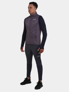 Excel Padded Running Gilet For Men With Zip Pockets & Reflective Strips