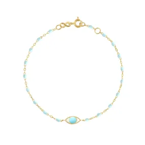 Eye Classic Gigi Baby Blue bracelet, Yellow Gold, 6.7"