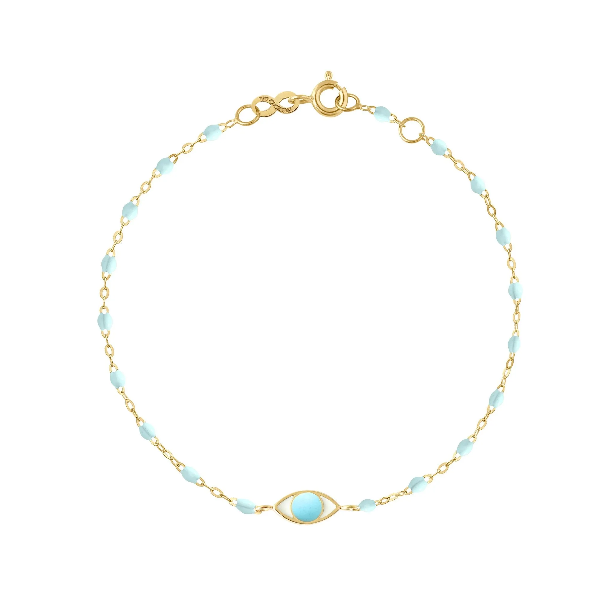 Eye Classic Gigi Baby Blue bracelet, Yellow Gold, 6.7"