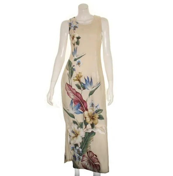 Floral Bird of Paradise Long Dress