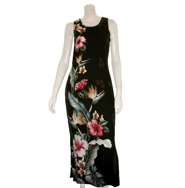 Floral Bird of Paradise Long Dress