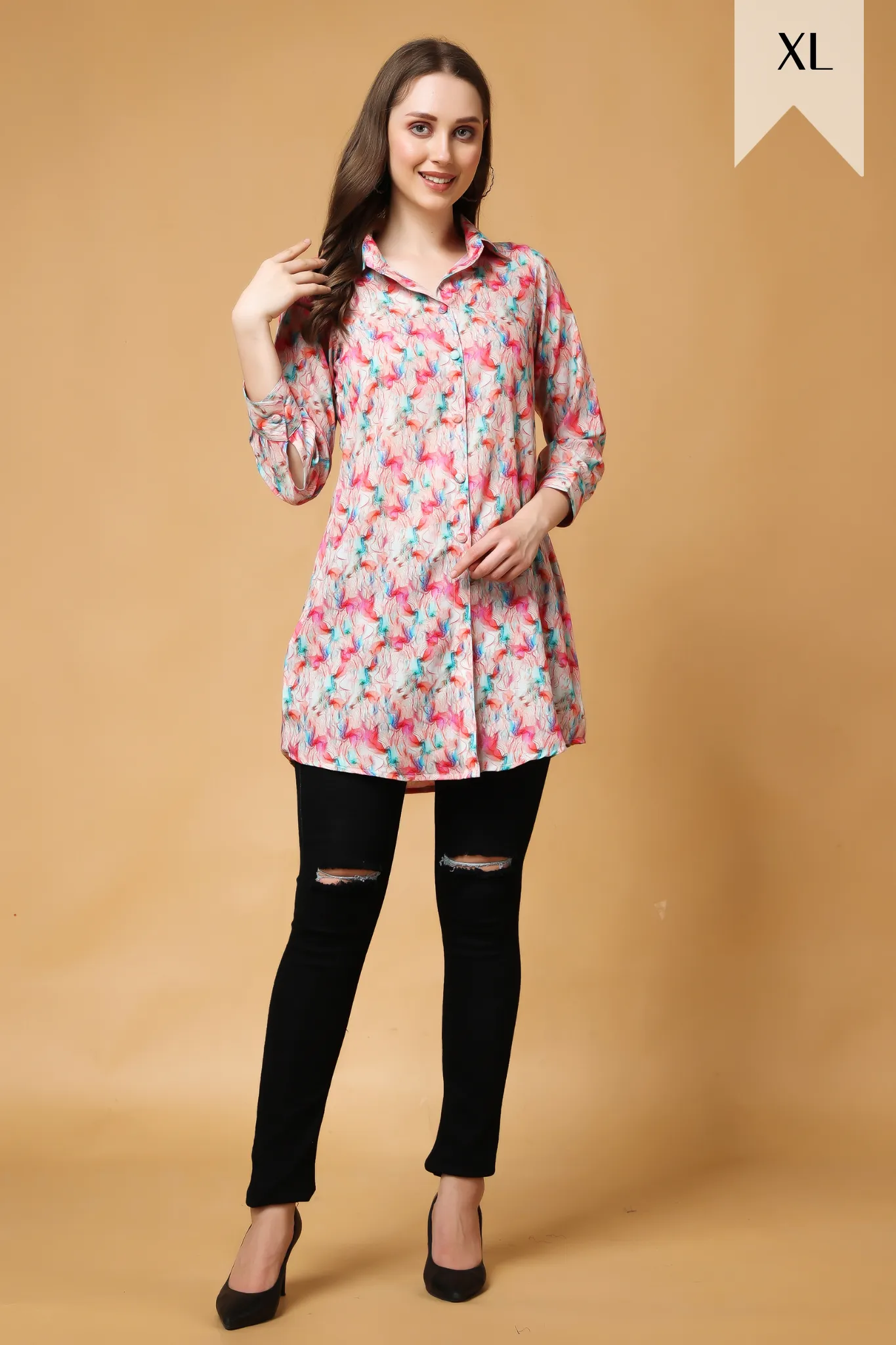 Floral Fiesta Modal Short Kurta