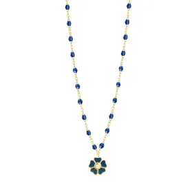 Flower Classic Gigi Lapis Diamond Necklace, Yellow Gold, 16.5"