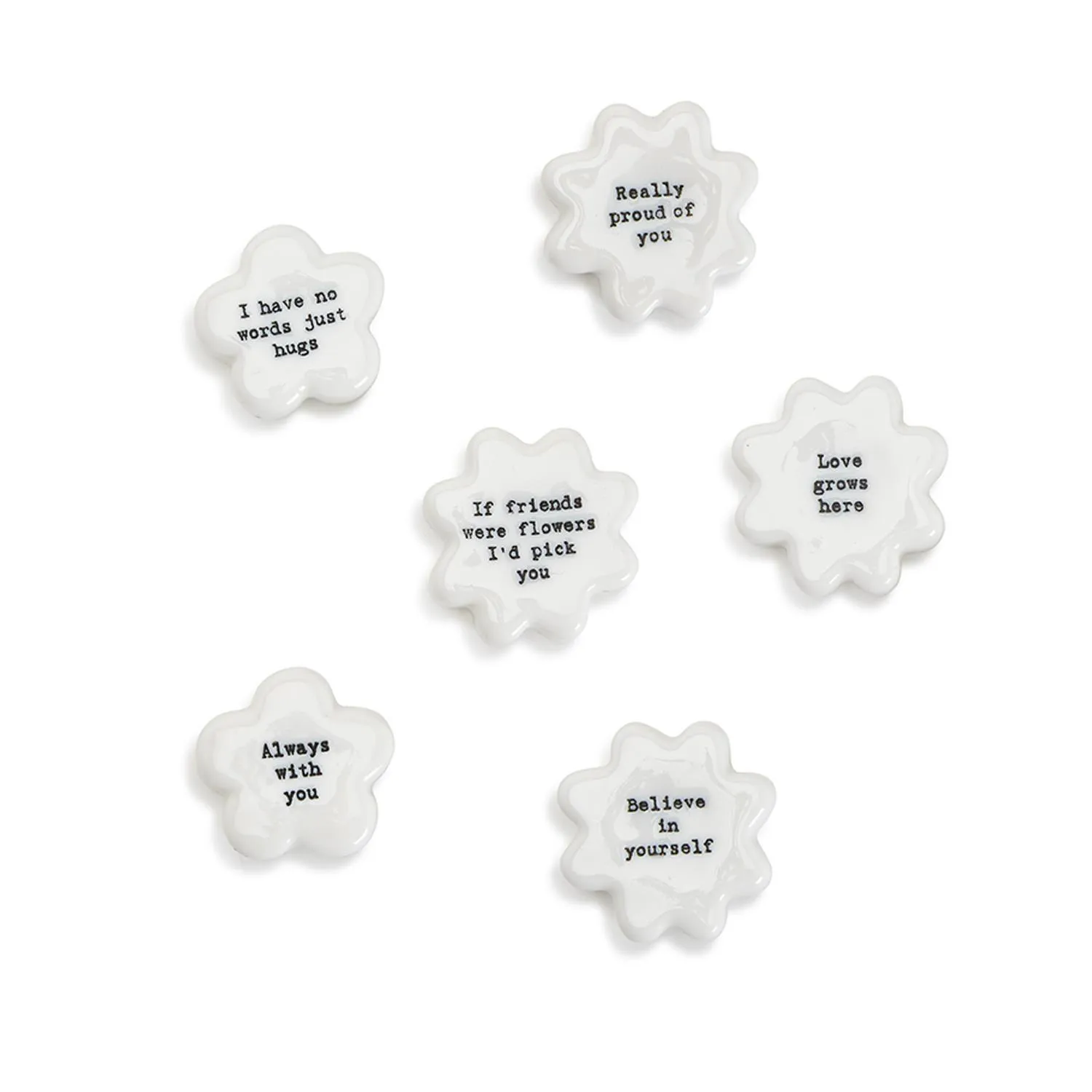 Flower Pebbles in Assorted Sayings