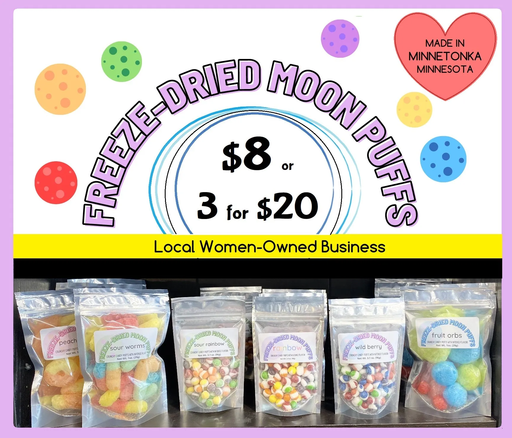 FREEZE-DRIED MOON PUFFS- Sour Rainbow