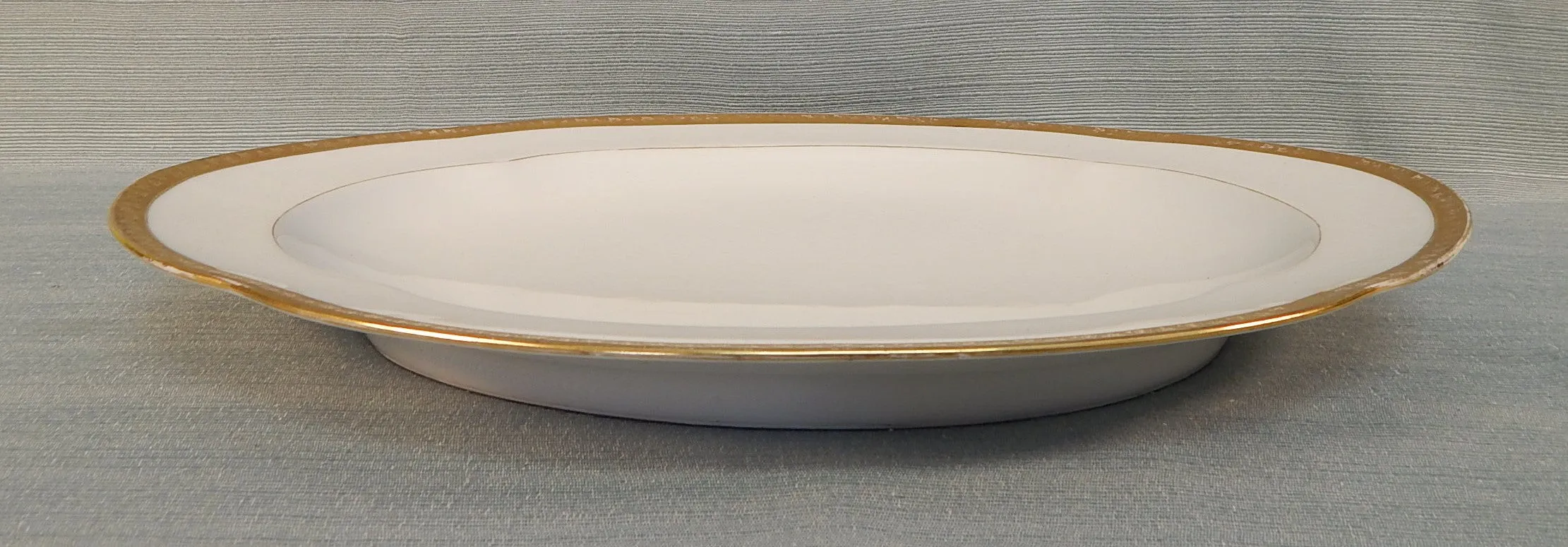 Gilt Edge Oval Platter by A. Lanternier & Co.