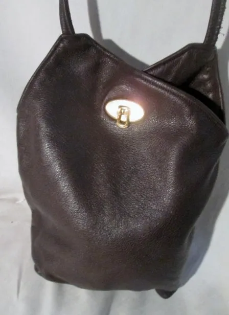 Handmade Boutique GLOVE Hobo Leather Crossbody Shoulder Bag Pouch BROWN